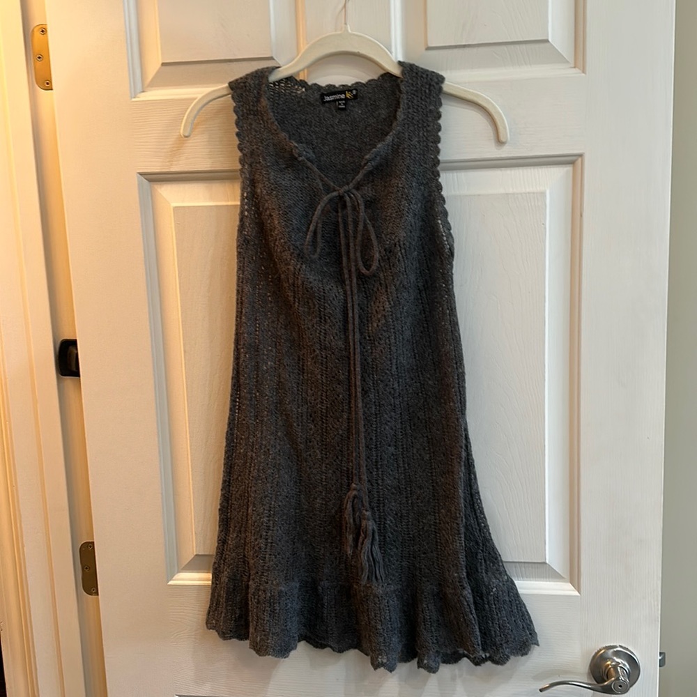 Jasmine Dark Gray Knit Sleeveless Dress